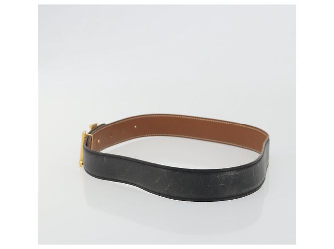 Hermès Cintura HERMES Constance H in pelle 31.9"" Nero Oro Auth 194379 D'oro - vista 3