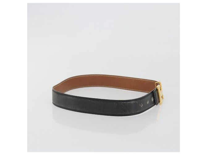 Hermès Cintura HERMES Constance H in pelle 31.9"" Nero Oro Auth 194379 D'oro - vista 4