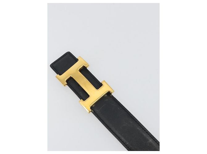 Hermès Cintura HERMES Constance H in pelle 31.9"" Nero Oro Auth 194379 D'oro - vista 6