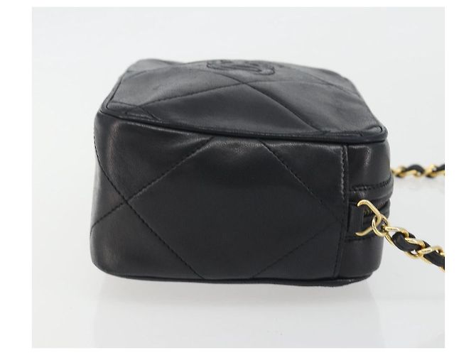Borsa a spalla CHANEL Matelasse con catena in pelle d'agnello oro nero CC Auth 195961V D'oro - vista 3