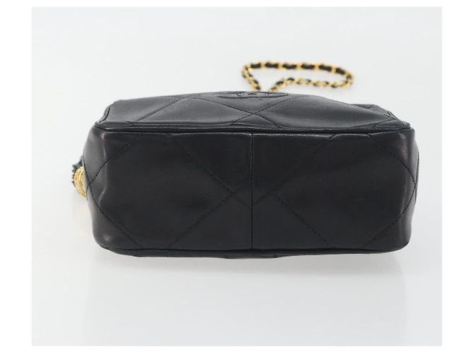 Borsa a spalla CHANEL Matelasse con catena in pelle d'agnello oro nero CC Auth 195961V D'oro - vista 5