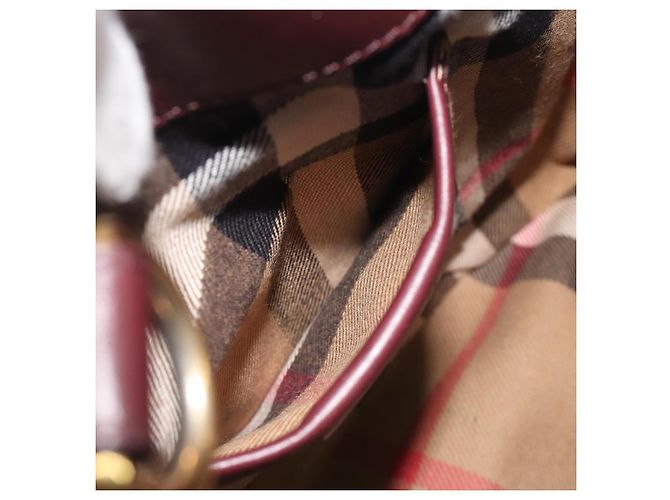Borsa a tracolla BURBERRY Nova Check Tela Pelle Silver Bordeaux Auth 195068 Argento Bordò - vista 22