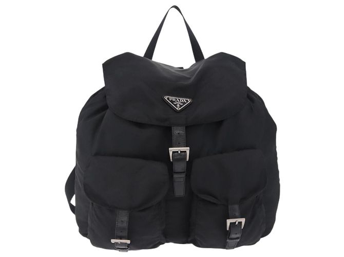 Zaino PRADA Nylon Black Silver Auth 194403 Nero Argento - vista 13