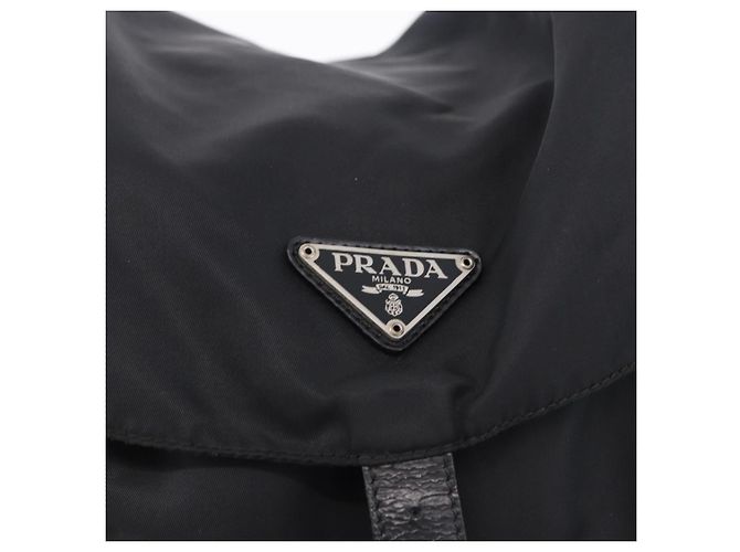 Zaino PRADA Nylon Black Silver Auth 194403 Nero Argento - vista 19