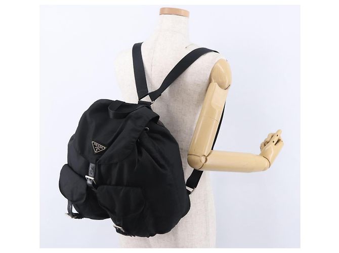 Zaino PRADA Nylon Black Silver Auth 194403 Nero Argento - vista 27