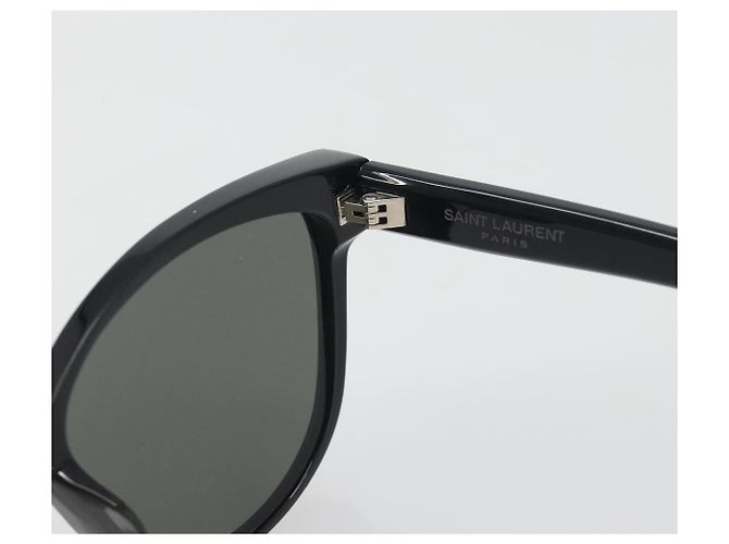 Occhiali da sole SAINT LAURENT Plastica Nero Argento Auth 196140A - vista 10