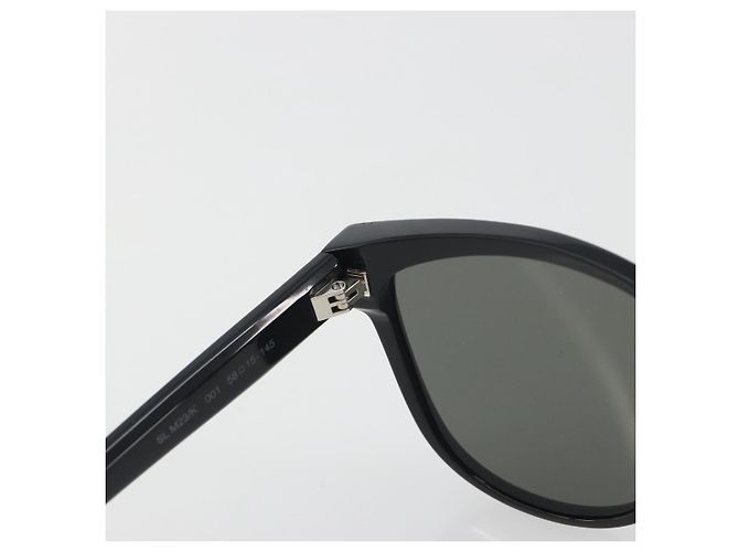 Occhiali da sole SAINT LAURENT Plastica Nero Argento Auth 196140A - vista 11