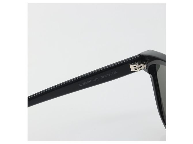 Occhiali da sole SAINT LAURENT Plastica Nero Argento Auth 196140A - vista 12