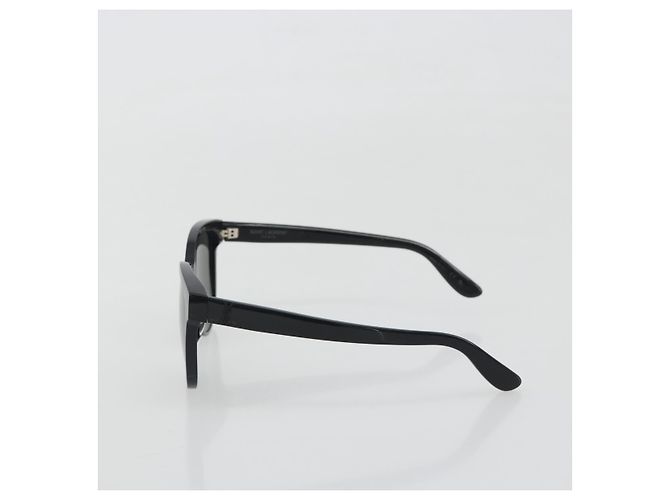 Occhiali da sole SAINT LAURENT Plastica Nero Argento Auth 196140A - vista 3