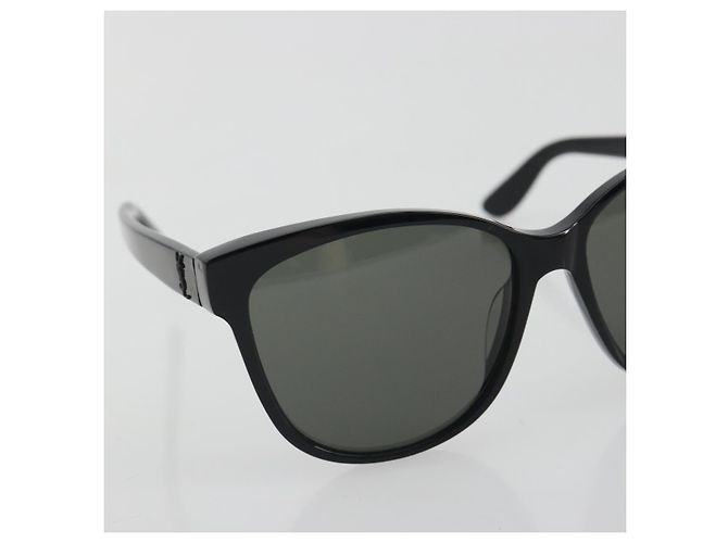 Occhiali da sole SAINT LAURENT Plastica Nero Argento Auth 196140A - vista 5