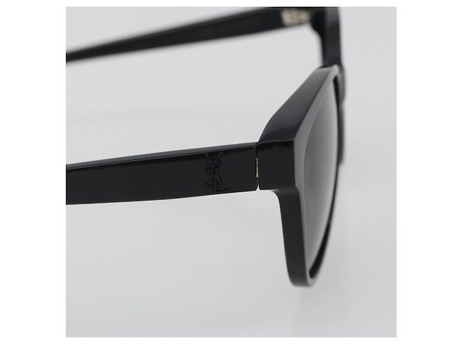 Occhiali da sole SAINT LAURENT Plastica Nero Argento Auth 196140A - vista 7
