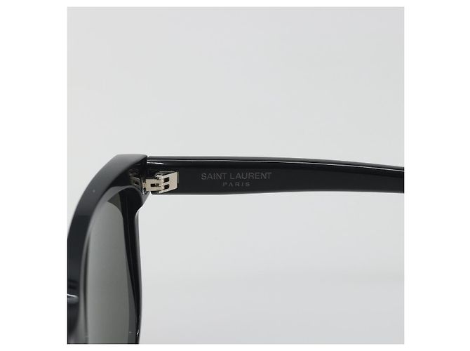 Occhiali da sole SAINT LAURENT Plastica Nero Argento Auth 196140A - vista 8