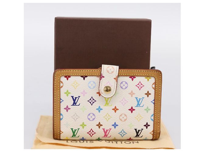 LOUIS VUITTON Multicolor Porte Monnaie Viennois Wallet M92987 LV Auth 196454A Bianco - vista 12