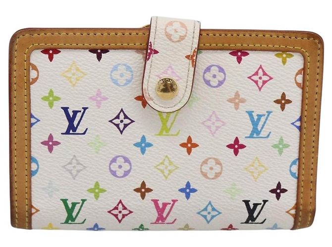 LOUIS VUITTON Multicolor Porte Monnaie Viennois Wallet M92987 LV Auth 196454A Bianco - vista 13
