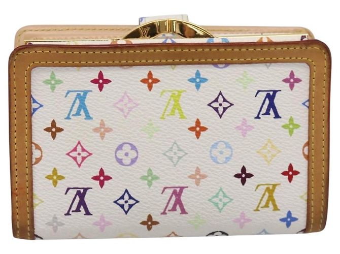 LOUIS VUITTON Multicolor Porte Monnaie Viennois Wallet M92987 LV Auth 196454A Bianco - vista 2