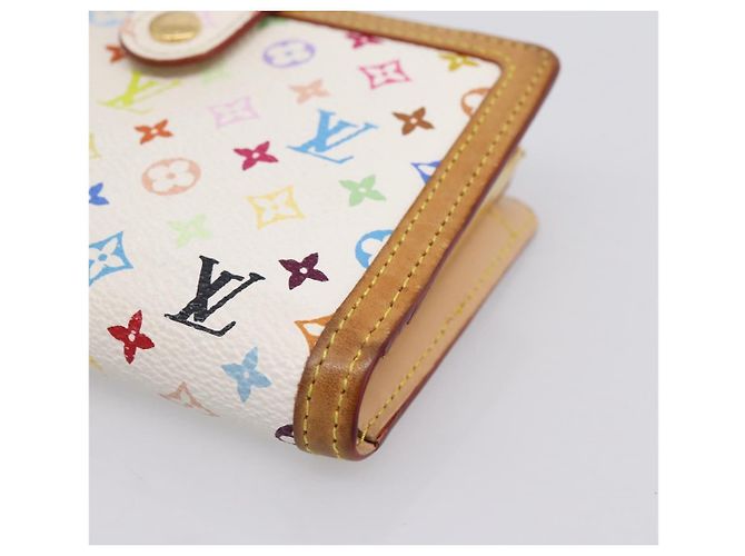 LOUIS VUITTON Multicolor Porte Monnaie Viennois Wallet M92987 LV Auth 196454A Bianco - vista 7
