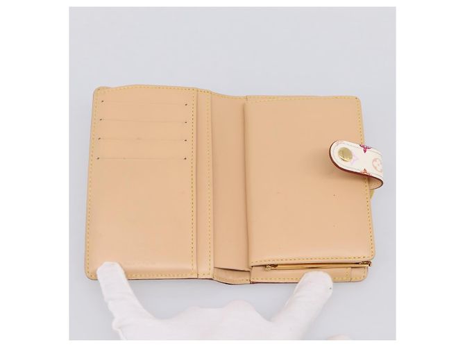 LOUIS VUITTON Multicolor Porte Monnaie Viennois Wallet M92987 LV Auth 196454A Bianco - vista 8