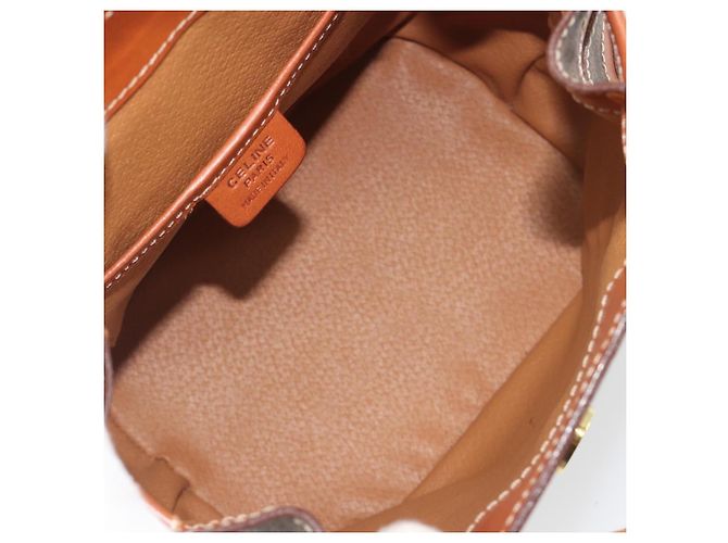 Céline Zaino CELINE Macadam PVC Leather Brown Gold Tone Auth BA14576A Marrone - vista 11