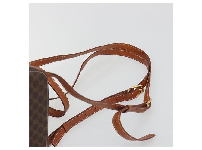 Céline Zaino CELINE Macadam PVC Leather Brown Gold Tone Auth BA14576A Marrone - vista 14