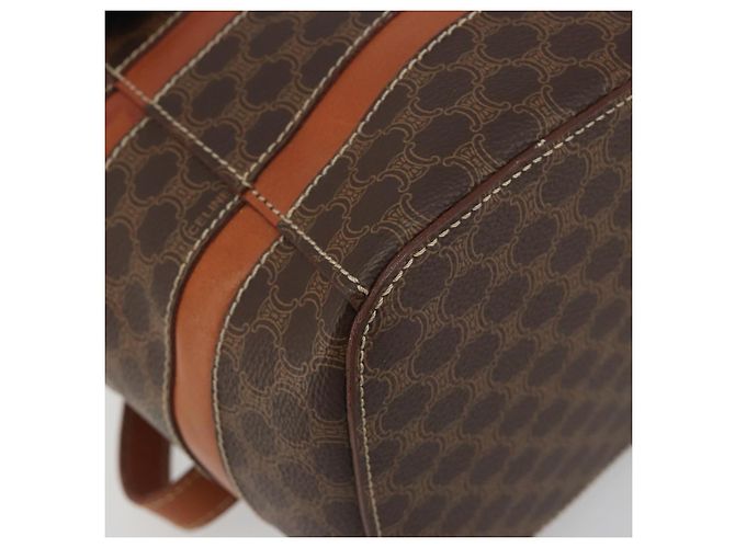 Céline Zaino CELINE Macadam PVC Leather Brown Gold Tone Auth BA14576A Marrone - vista 16