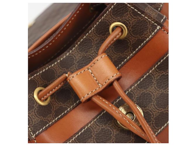 Céline Zaino CELINE Macadam PVC Leather Brown Gold Tone Auth BA14576A Marrone - vista 19
