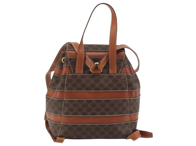 Céline Zaino CELINE Macadam PVC Leather Brown Gold Tone Auth BA14576A Marrone - vista 2