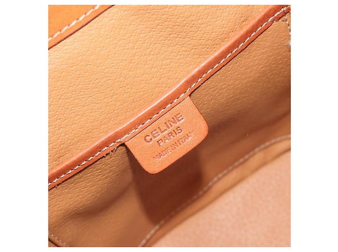 Céline Zaino CELINE Macadam PVC Leather Brown Gold Tone Auth BA14576A Marrone - vista 20