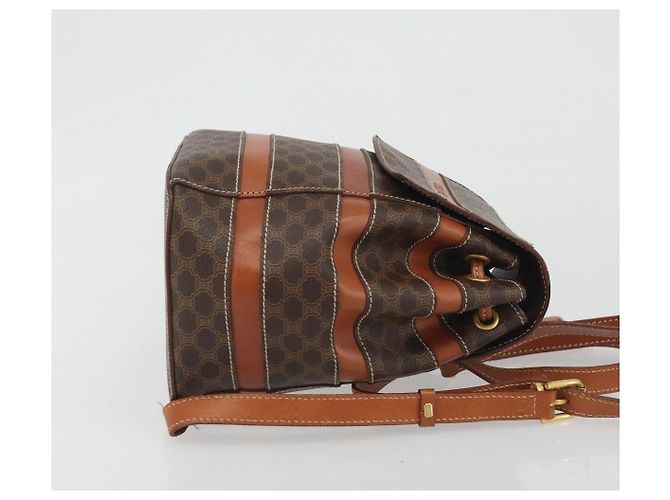 Céline Zaino CELINE Macadam PVC Leather Brown Gold Tone Auth BA14576A Marrone - vista 3