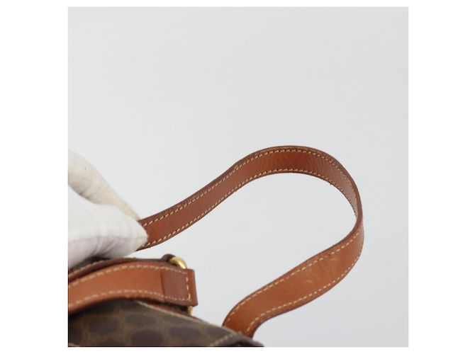 Céline Zaino CELINE Macadam PVC Leather Brown Gold Tone Auth BA14576A Marrone - vista 7