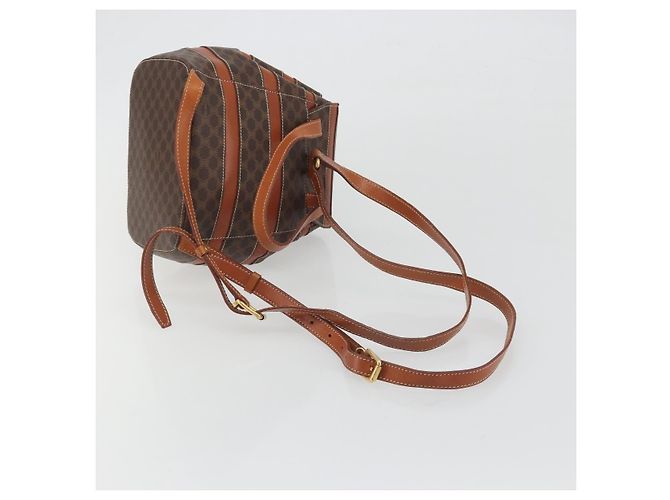 Céline Zaino CELINE Macadam PVC Leather Brown Gold Tone Auth BA14576A Marrone - vista 8