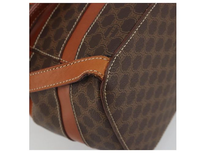 Céline Zaino CELINE Macadam PVC Leather Brown Gold Tone Auth BA14576A Marrone - vista 9