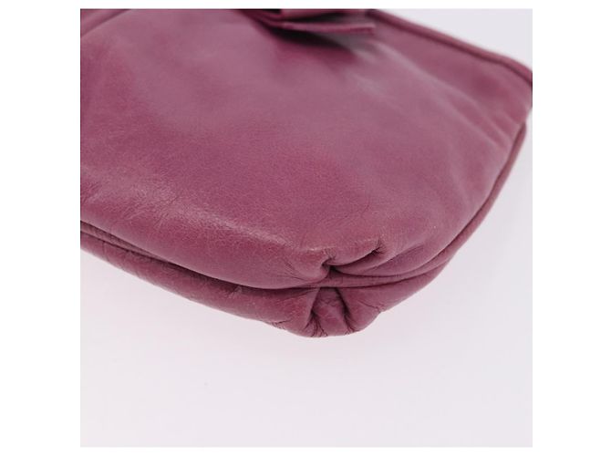Miu Miu Pouch Leather Pink Gold Tone Auth 195447A Rosa - vista 14