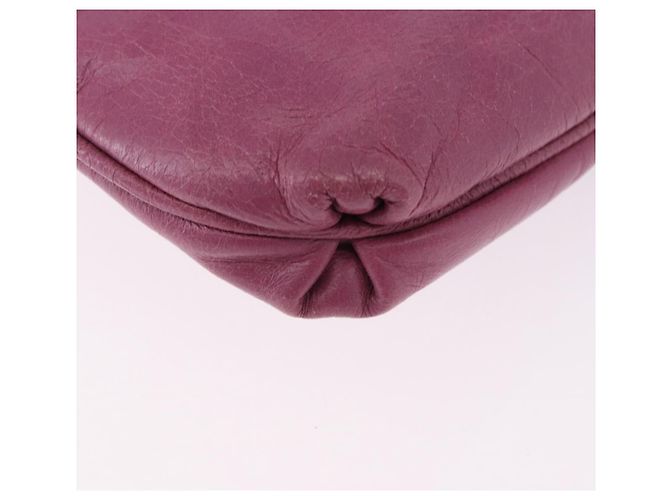 Miu Miu Pouch Leather Pink Gold Tone Auth 195447A Rosa - vista 15
