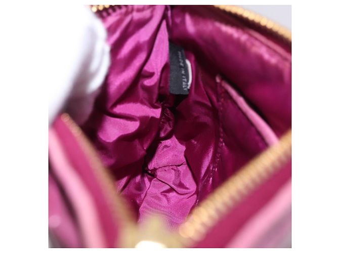Miu Miu Pouch Leather Pink Gold Tone Auth 195447A Rosa - vista 20