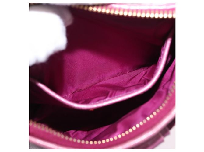 Miu Miu Pouch Leather Pink Gold Tone Auth 195447A Rosa - vista 21
