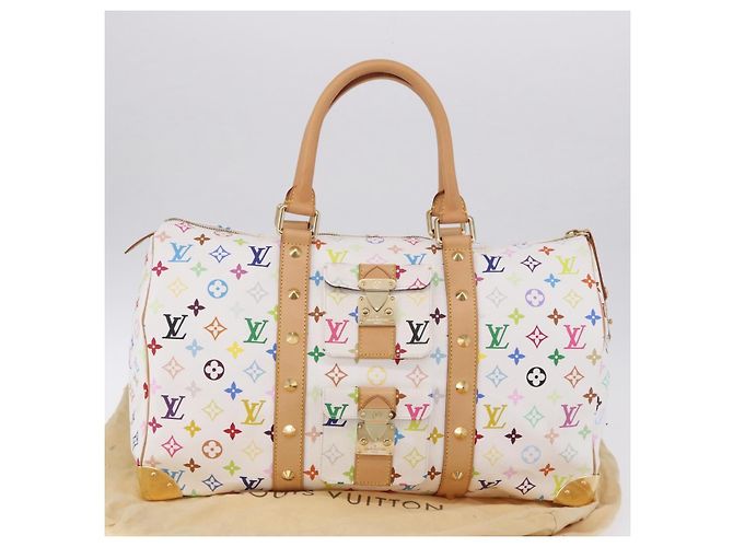 LOUIS VUITTON Monogram Multicolor Keepall 45 Tasche White M92641 LV Auth 195255SM Weiß - Ansicht 12