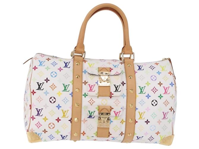 LOUIS VUITTON Monogram Multicolor Keepall 45 Tasche White M92641 LV Auth 195255SM Weiß - Ansicht 13