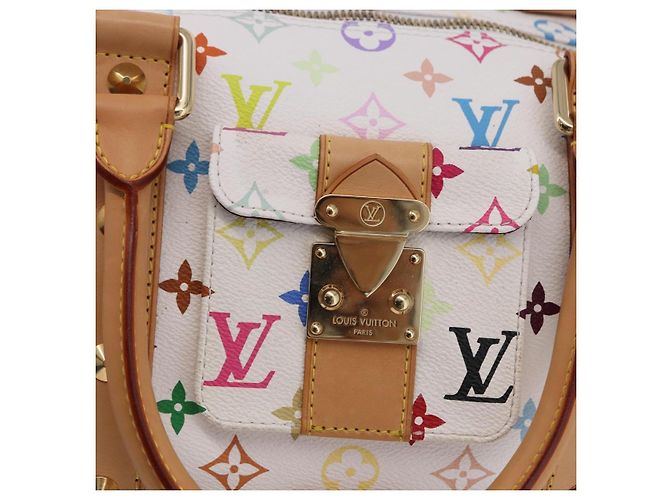 LOUIS VUITTON Monogram Multicolor Keepall 45 Tasche White M92641 LV Auth 195255SM Weiß - Ansicht 19