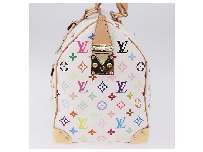 LOUIS VUITTON Monogram Multicolor Keepall 45 Tasche White M92641 LV Auth 195255SM Weiß - Ansicht 3