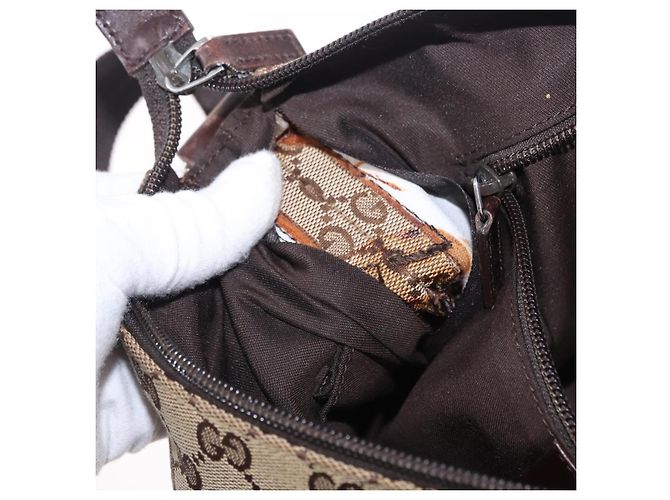 Borsa a tracolla GUCCI GG Canvas Beige Silver 145857 Auth ka5634 Argento - vista 10