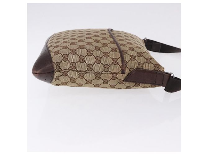 Borsa a tracolla GUCCI GG Canvas Beige Silver 145857 Auth ka5634 Argento - vista 3
