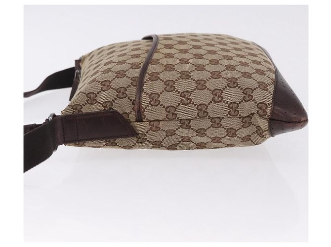 Borsa a tracolla GUCCI GG Canvas Beige Silver 145857 Auth ka5634 Argento - vista 4