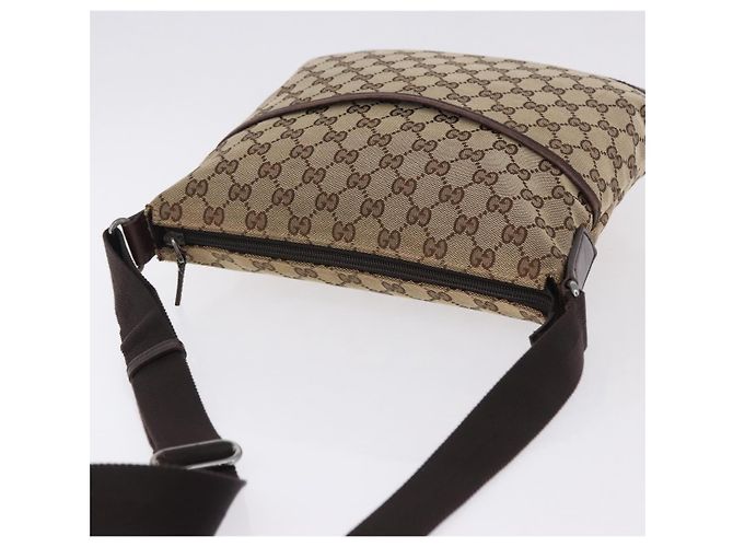 Borsa a tracolla GUCCI GG Canvas Beige Silver 145857 Auth ka5634 Argento - vista 6