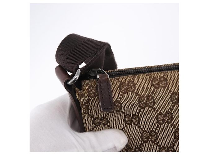 Borsa a tracolla GUCCI GG Canvas Beige Silver 145857 Auth ka5634 Argento - vista 9
