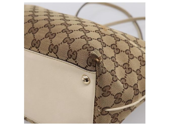 Borsa Tote GUCCI GG Canvas Abbey Beige Tono Oro 169946 Auth BA14841 - vista 15