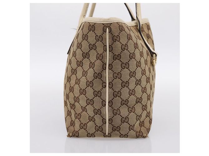 Borsa Tote GUCCI GG Canvas Abbey Beige Tono Oro 169946 Auth BA14841 - vista 3
