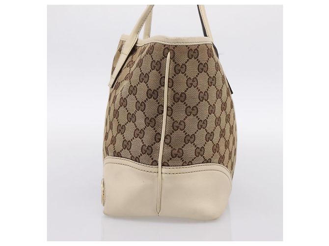 Borsa Tote GUCCI GG Canvas Abbey Beige Tono Oro 169946 Auth BA14841 - vista 4