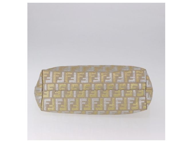 Saco Tote FENDI Zucca Canvas Gold Auth 196293A Dourado - vista 5