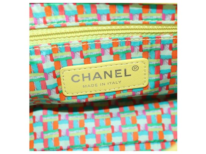 Borsa a tracolla CHANEL Matelasse 20 in pelle gialla con catena e CC argento Auth 195108M Giallo - vista 23
