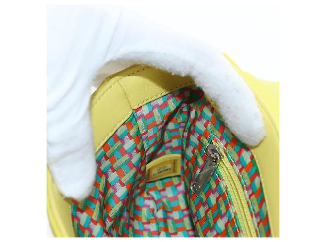 Borsa a tracolla CHANEL Matelasse 20 in pelle gialla con catena e CC argento Auth 195108M Giallo - vista 25